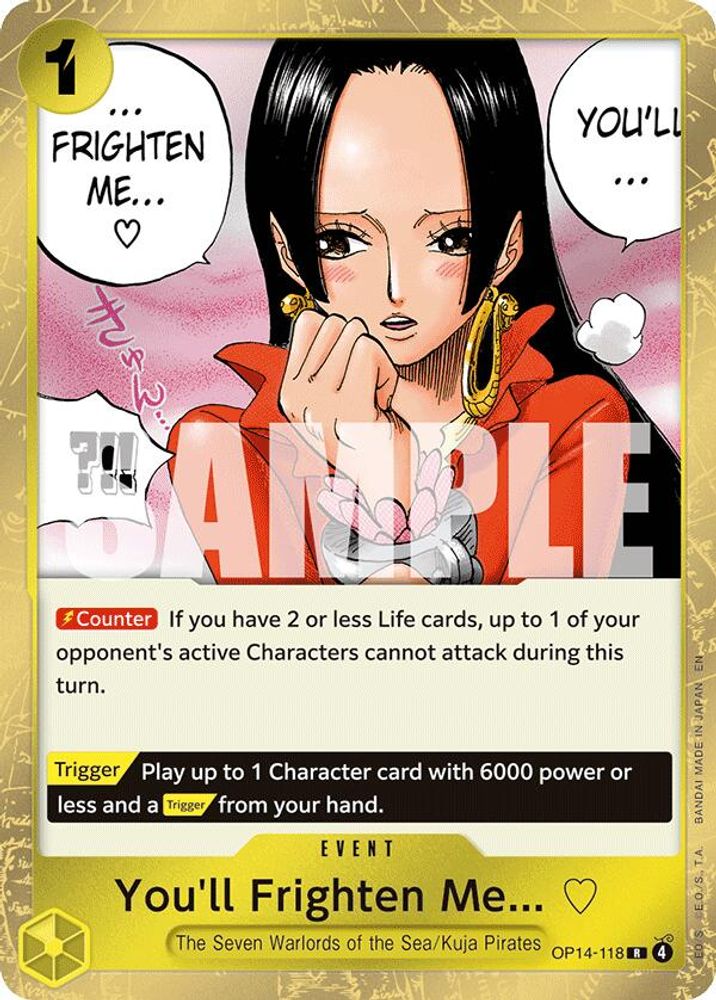 You'll Frighten Me... OP14-118 Rare The Azure Sea's Seven One Piece Foil NM