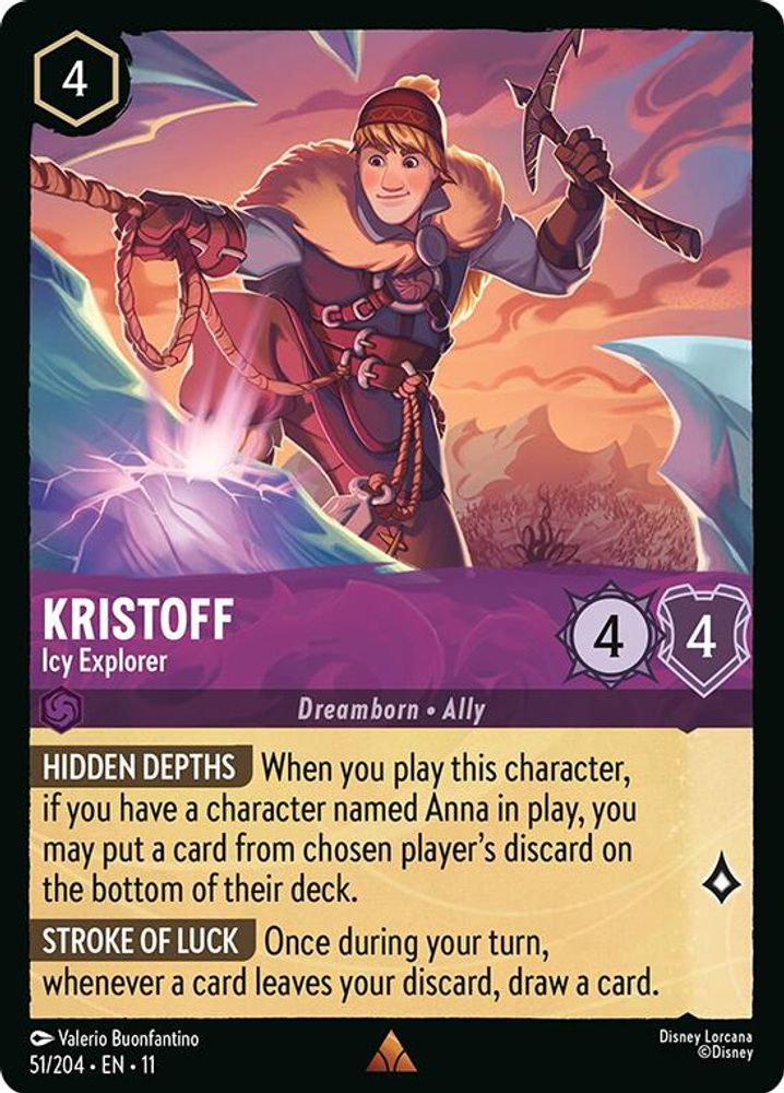Kristoff - Icy Explorer 51/204 Rare Winterspell Lorcana Near Mint