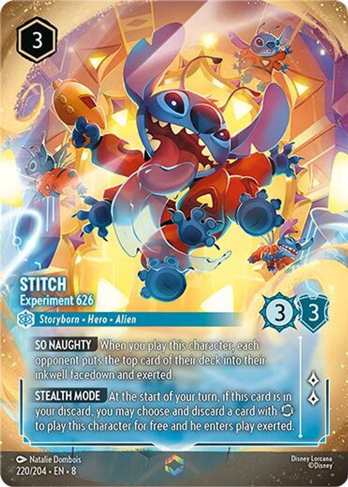 Stitch - Experiment 626 (Enchanted) 220/204 Reign of Jafar Lorcana Holo NM