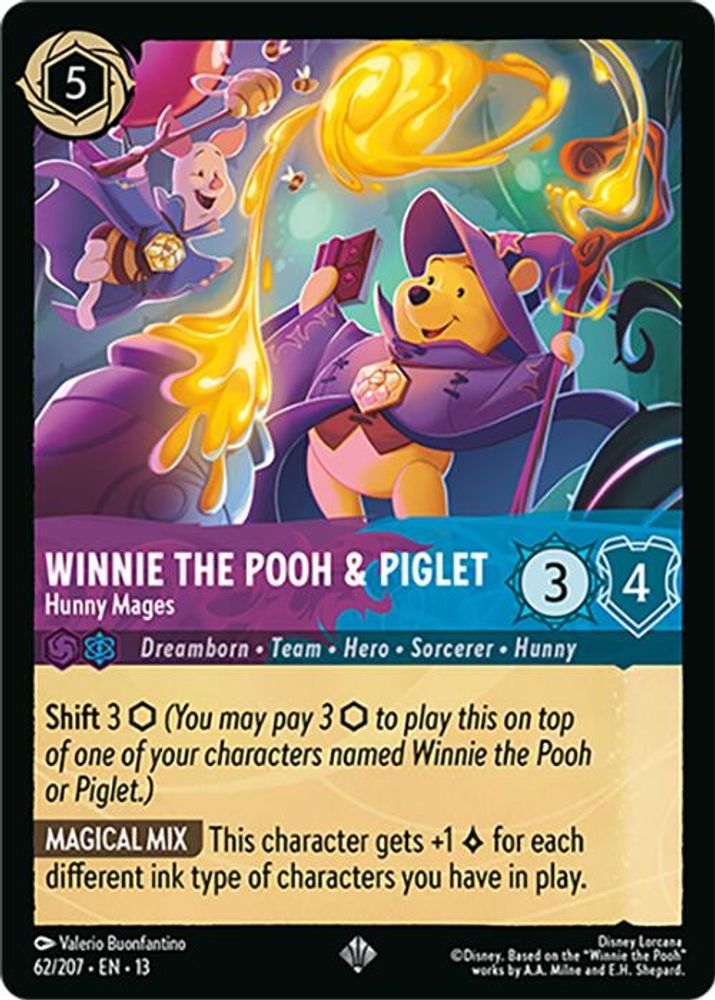 Winnie the Pooh & Piglet - Hunny Mages 62/204 Attack of the Vine! Lorcana NM