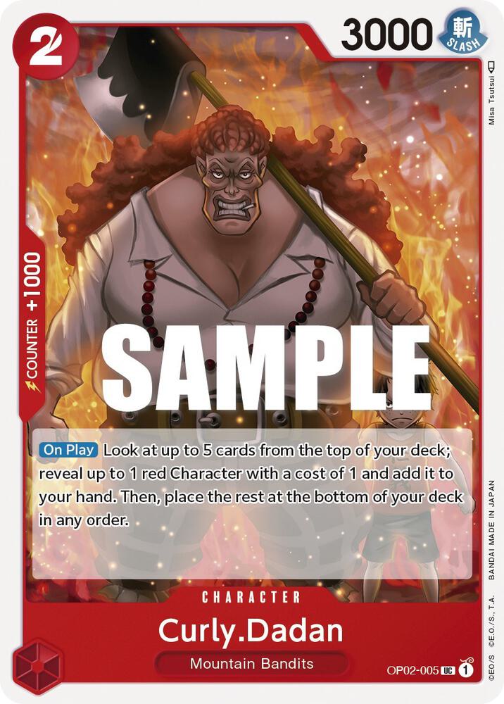 Curly.Dadan OP02-005 Uncommon Paramount War One Piece Near Mint