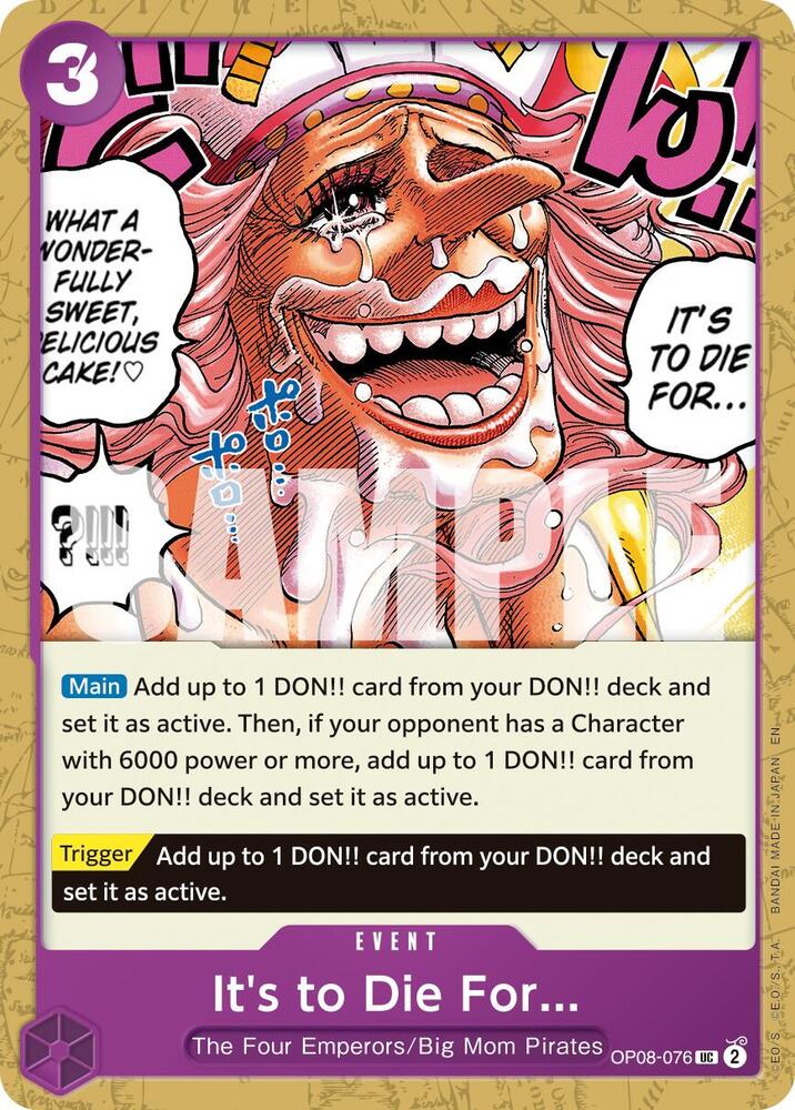 It's to Die For (Reprint) OP08-076 Premium Booster -The Best- Vol. 2 One Piece NM