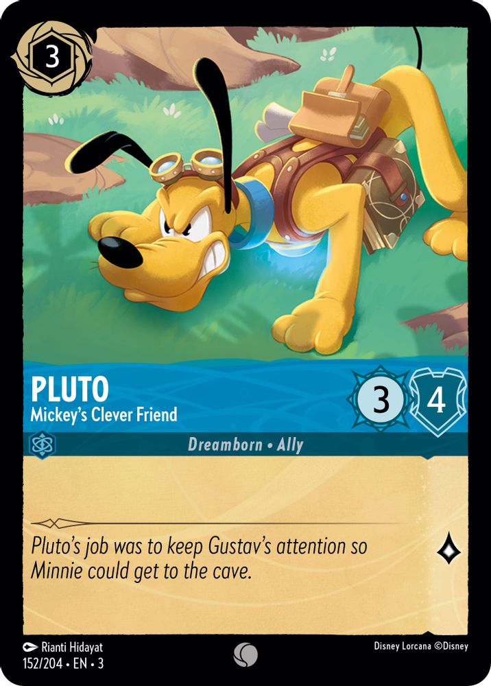 Pluto - Mickey's Clever Friend 152/204 Common Into the Inklands Lorcana NM