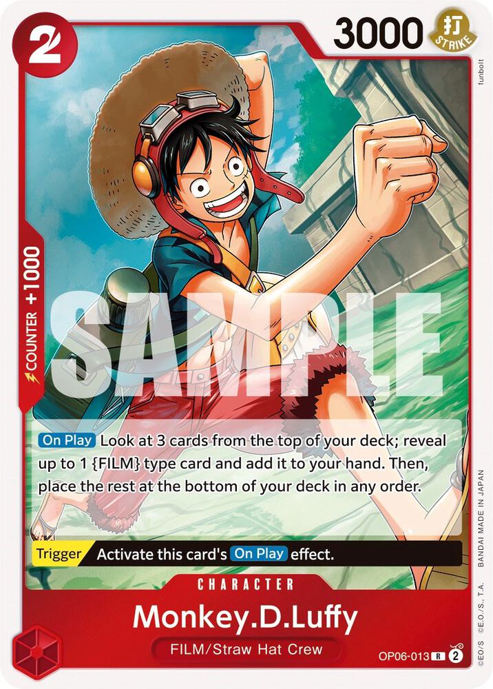 Monkey.D.Luffy OP06-013 Rare Wings of the Captain One Piece Foil Near Mint