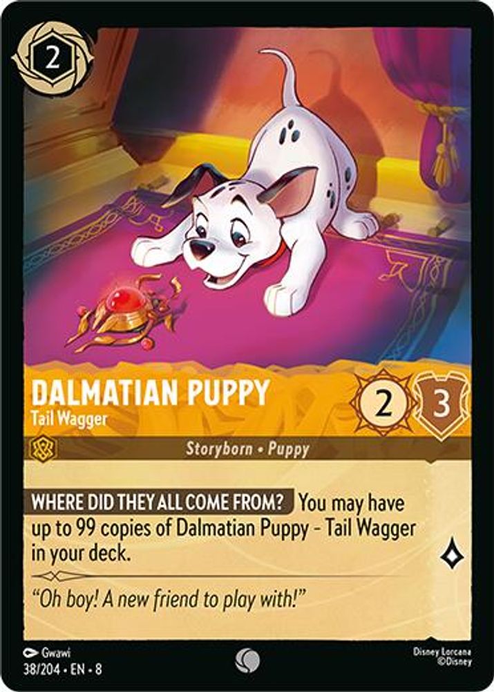 Dalmatian Puppy - Tail Wagger 38/204 Common Reign of Jafar Lorcana Near Mint
