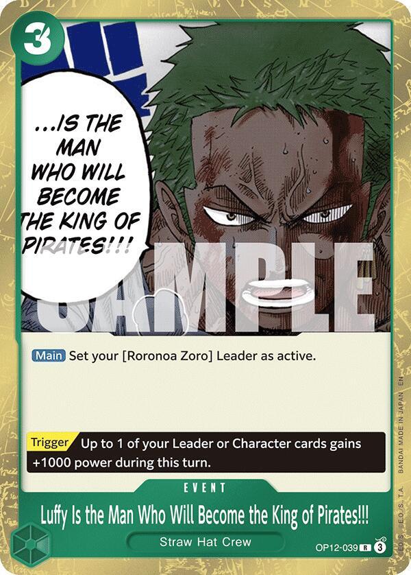 Luffy Is the Man Who Will Become the King of Pirates!!! OP12-039 Legacy of the Master One Piece Foil NM