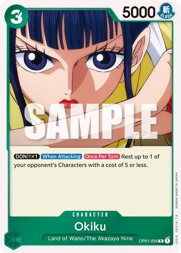 Okiku OP01-035 Rare Romance Dawn One Piece Foil Near Mint