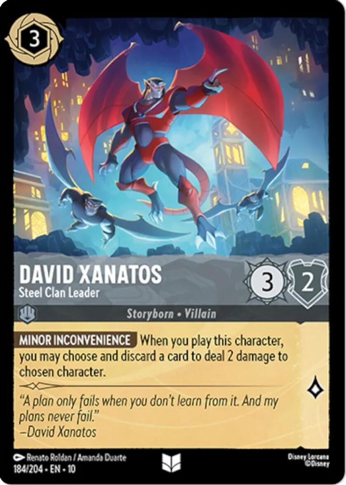 David Xanatos - Steel Clan Leader 184/204 Whispers in the Well Lorcana NM