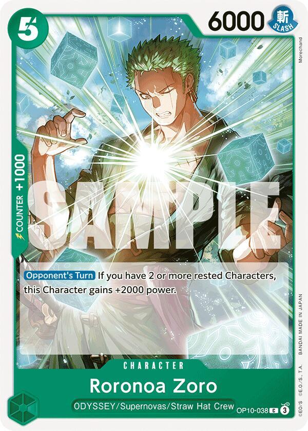 Roronoa Zoro (038) OP10-038 Common Royal Blood One Piece Near Mint