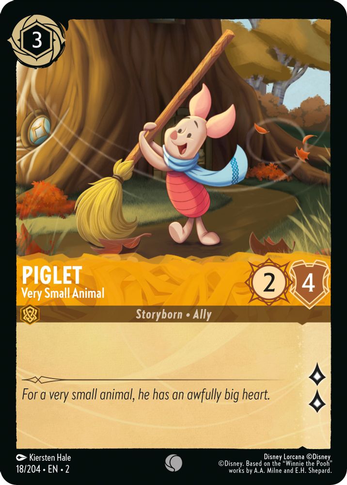 Piglet - Very Small Animal 18/204 Common Rise of the Floodborn Lorcana Near Mint