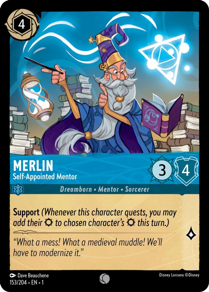 Merlin - Self-Appointed Mentor 153/204 Common The First Chapter Lorcana NM