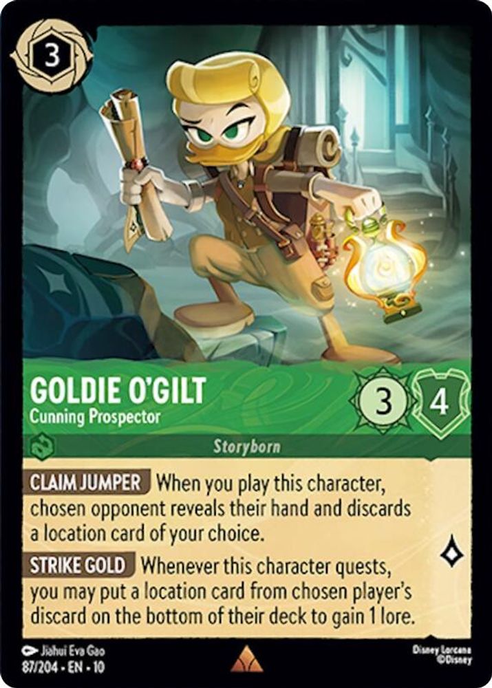 Goldie O'Gilt - Cunning Prospector 87/204 Rare Whispers in the Well Lorcana NM