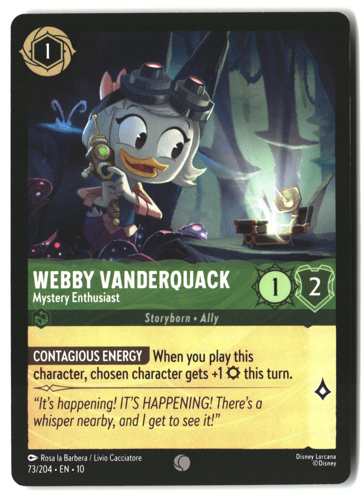 Webby Vanderquack - Mystery Enthusiast 73/204 Whispers in the Well Lorcana LP