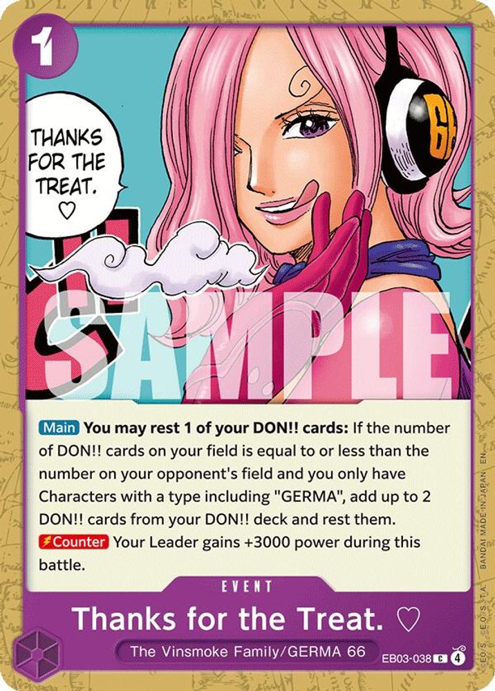 Thanks for the Treat. EB03-038 Extra Booster: One Piece Heroines Edition One Piece NM