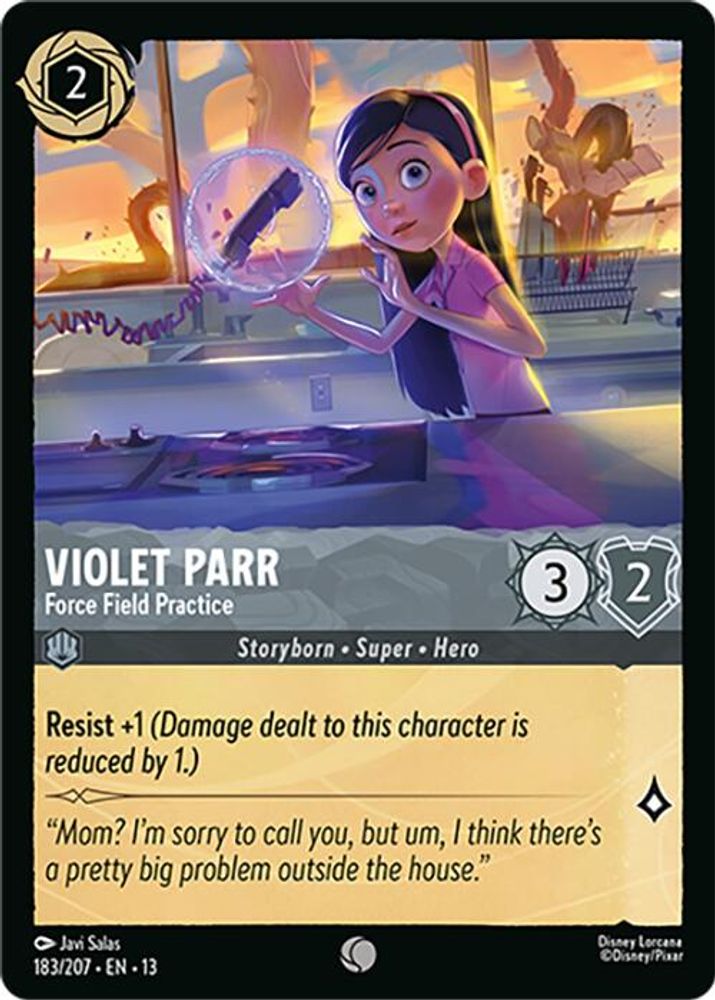 Violet Parr - Force Field Practice 183/204 Common Attack of the Vine! Lorcana NM