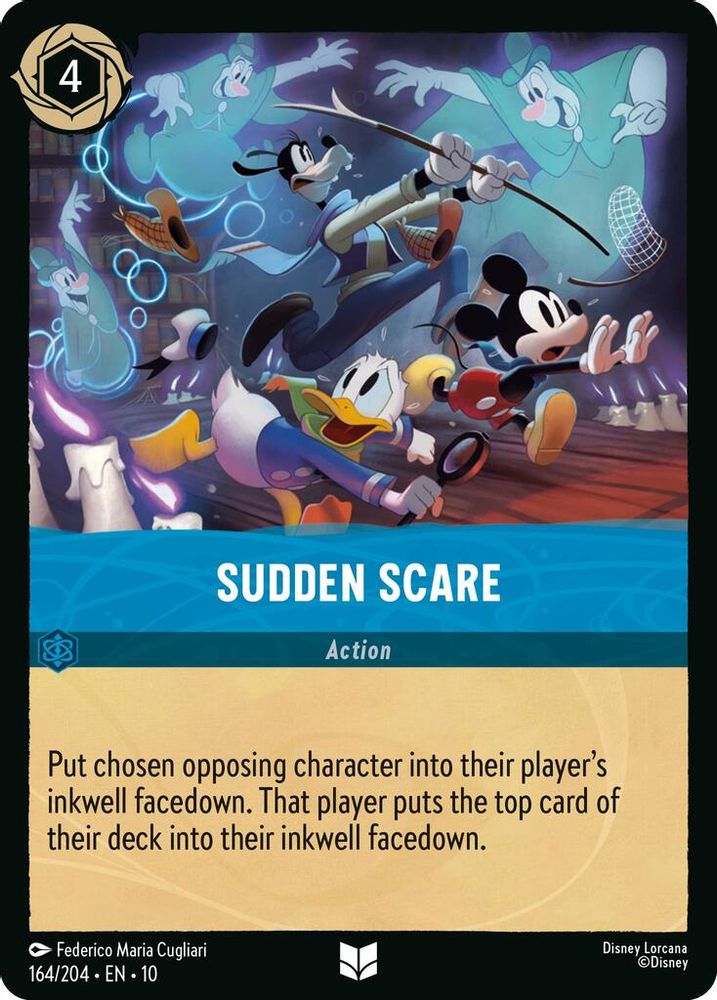 Sudden Scare 164/204 Uncommon Whispers in the Well Lorcana Near Mint