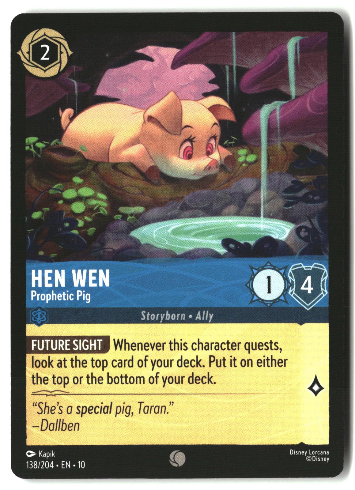 Hen Wen - Prophetic Pig 138/204 Common Whispers in the Well Lorcana LP