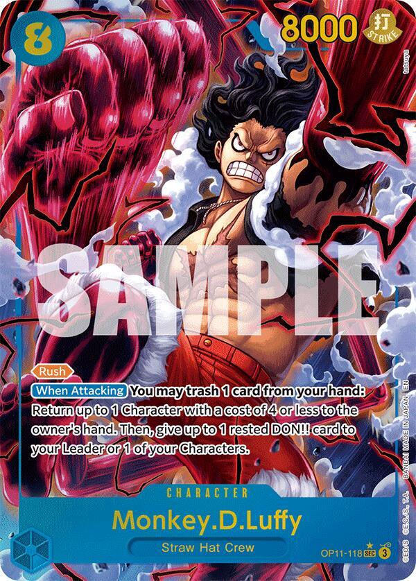 Monkey.D.Luffy (118) (Alternate Art) OP11-118 A Fist of Divine Speed One Piece Foil NM