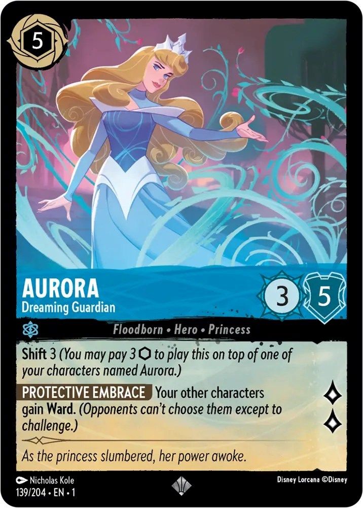Aurora - Dreaming Guardian 139/204 Super Rare The First Chapter Lorcana NM