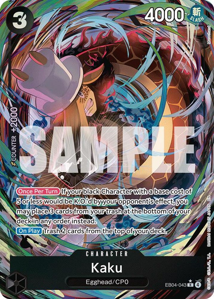 Kaku (Alternate Art) EB04-043 Rare Adventure on Kami's Island One Piece Foil NM