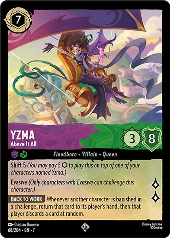 Yzma - Above It All 68/204 Super Rare Archazia's Island Lorcana Near Mint