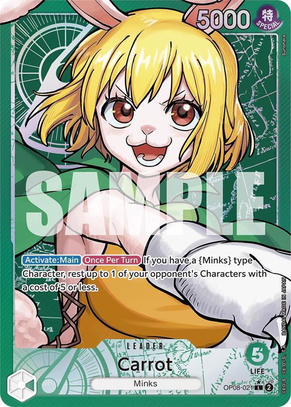 Carrot (021) (Parallel) OP08-021 Leader Two Legends One Piece Foil Near Mint