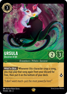 Ursula - Deceiver of All 91/204 Legendary Into the Inklands Lorcana Near Mint