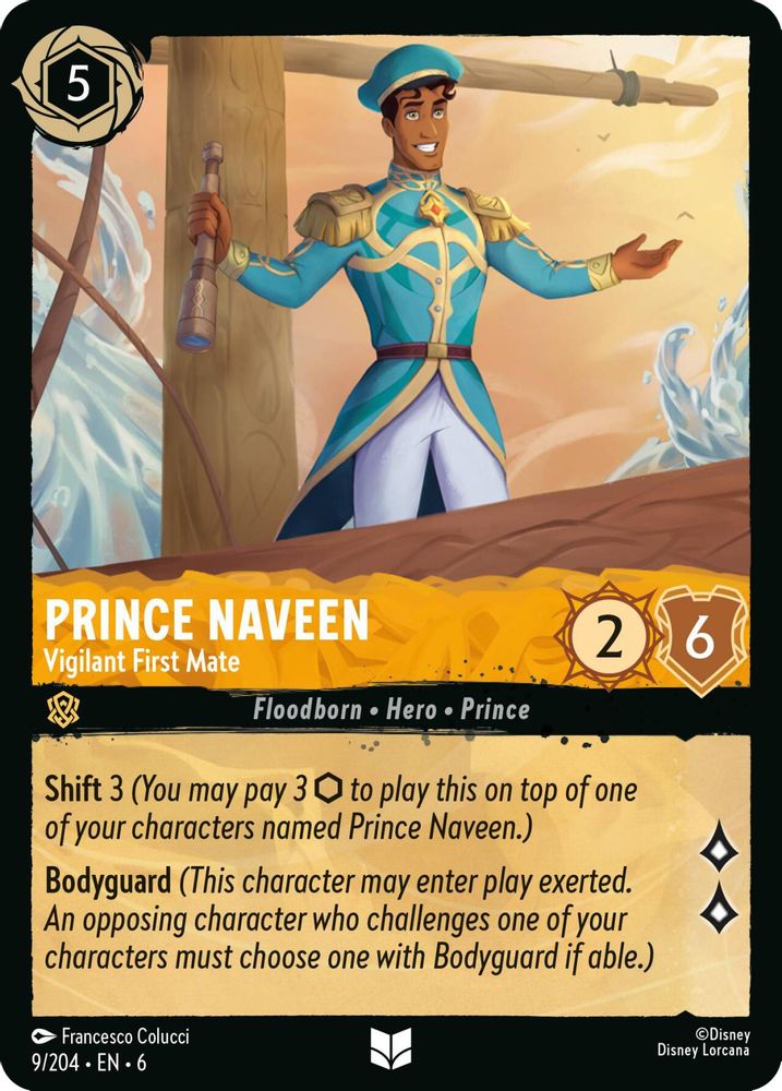 Prince Naveen - Vigilant First Mate 9/204 Uncommon Azurite Sea Lorcana Near Mint