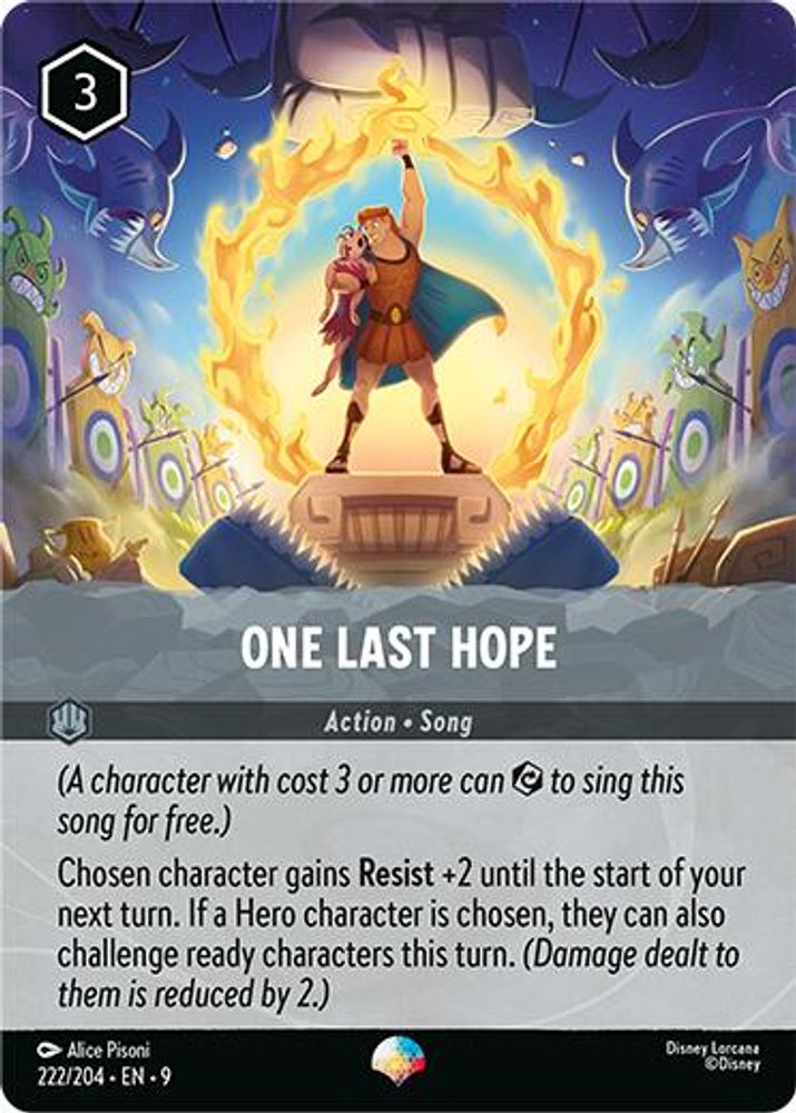 One Last Hope (Epic) 222/204 Epic Fabled Lorcana Holo Near Mint