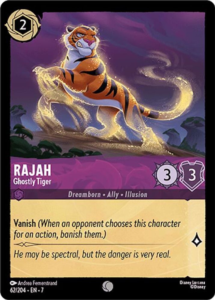 Rajah - Ghostly Tiger 62/204 Common Archazia's Island Lorcana Near Mint