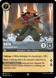Raya - Unstoppable Force 193/204 Super Rare Ursula's Return Lorcana Near Mint