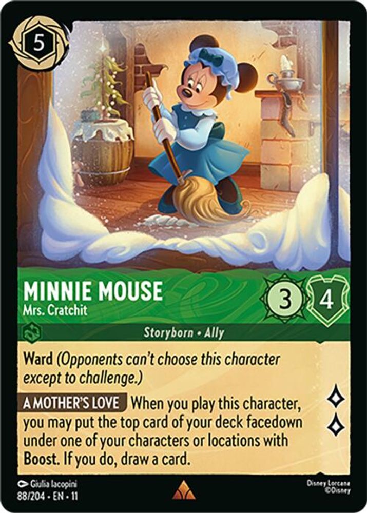 Minnie Mouse - Mrs. Cratchit 88/204 Rare Winterspell Lorcana Near Mint