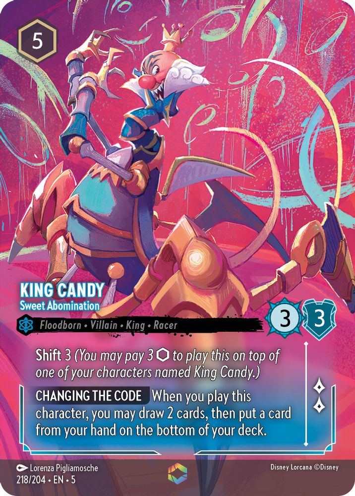 King Candy - Sweet Abomination (Enchanted) 218/204 Lorcana Holo NM