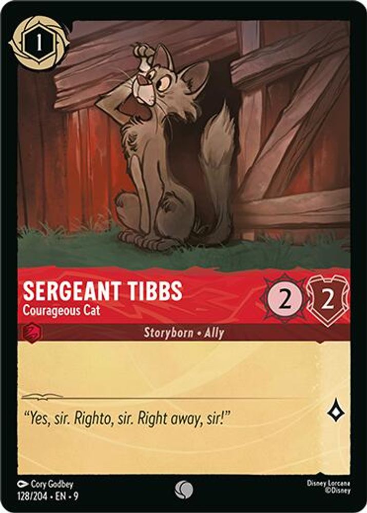 Sergeant Tibbs - Courageous Cat 128/204 Common Fabled Lorcana Near Mint