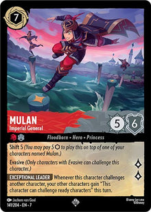 Mulan - Imperial General 141/204 Super Rare Archazia's Island Lorcana Near Mint
