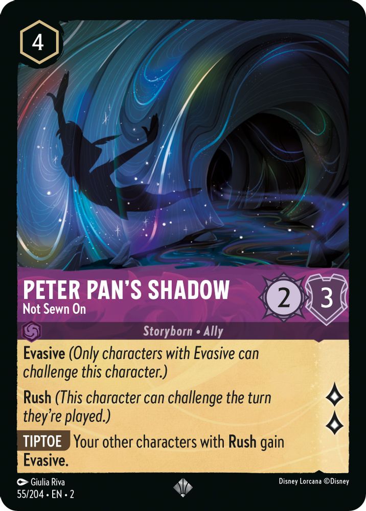 Peter Pan's Shadow - Not Sewn On 55/204 Rise of the Floodborn Lorcana NM