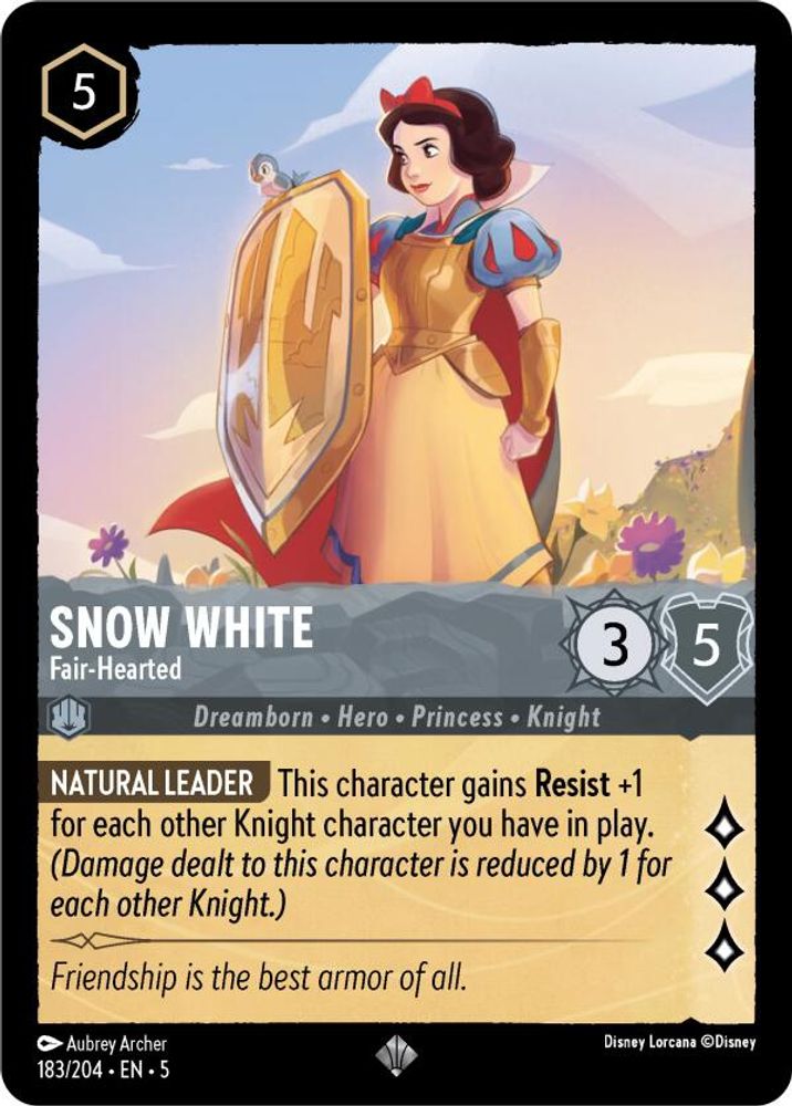 Snow White - Fair-Hearted 183/204 Super Rare Shimmering Skies Lorcana Near Mint