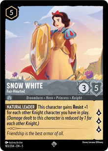 Snow White - Fair-Hearted 183/204 Super Rare Shimmering Skies Lorcana Near Mint