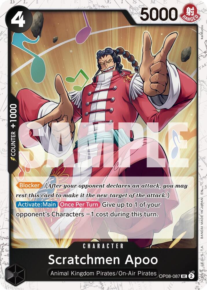 Scratchmen Apoo (Pirate Foil) OP08-087 Premium Booster -The Best- Vol. 2 One Piece NM