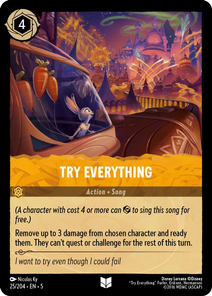 Try Everything 25/204 Uncommon Shimmering Skies Lorcana Near Mint