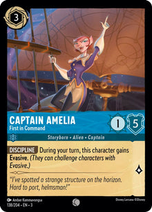 Captain Amelia - First in Command 138/204 Common Into the Inklands Lorcana NM