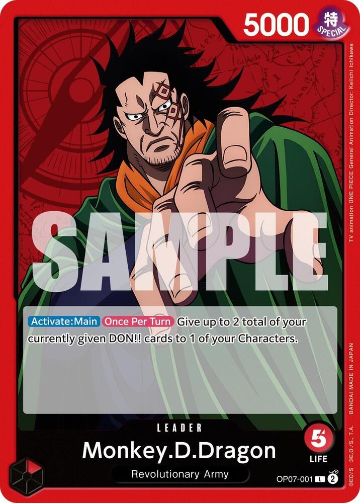 Monkey.D.Dragon (001) OP07-001 Leader 500 Years in the Future One Piece NM
