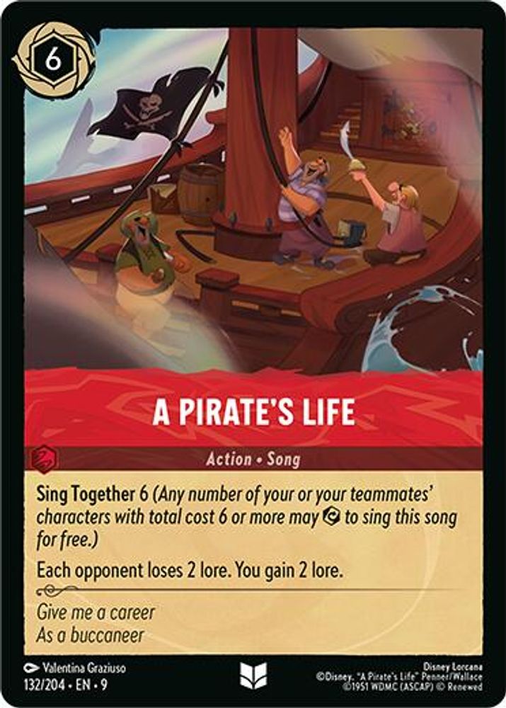 A Pirate's Life 132/204 Uncommon Fabled Lorcana Near Mint