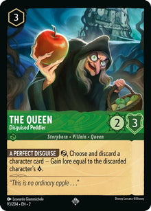 The Queen - Disguised Peddler 93/204 Super Rare Rise of the Floodborn Lorcana NM