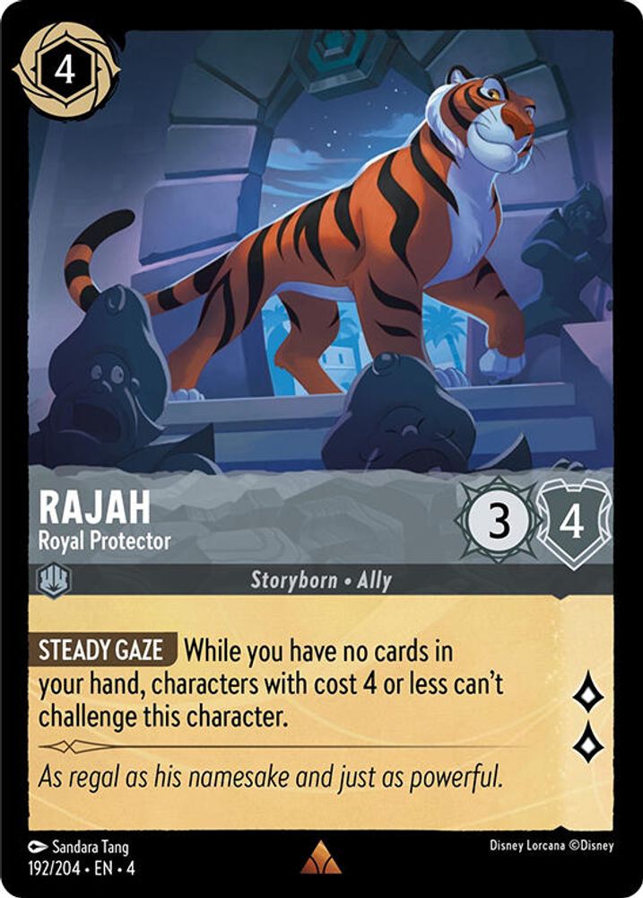 Rajah - Royal Protector 192/204 Rare Ursula's Return Lorcana Near Mint