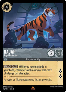 Rajah - Royal Protector 192/204 Rare Ursula's Return Lorcana Near Mint