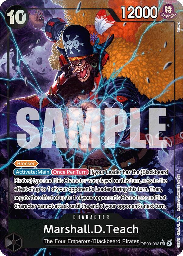 Marshall.D.Teach (093) (Alternate Art) OP09-093 Emperors in the New World One Piece Foil NM