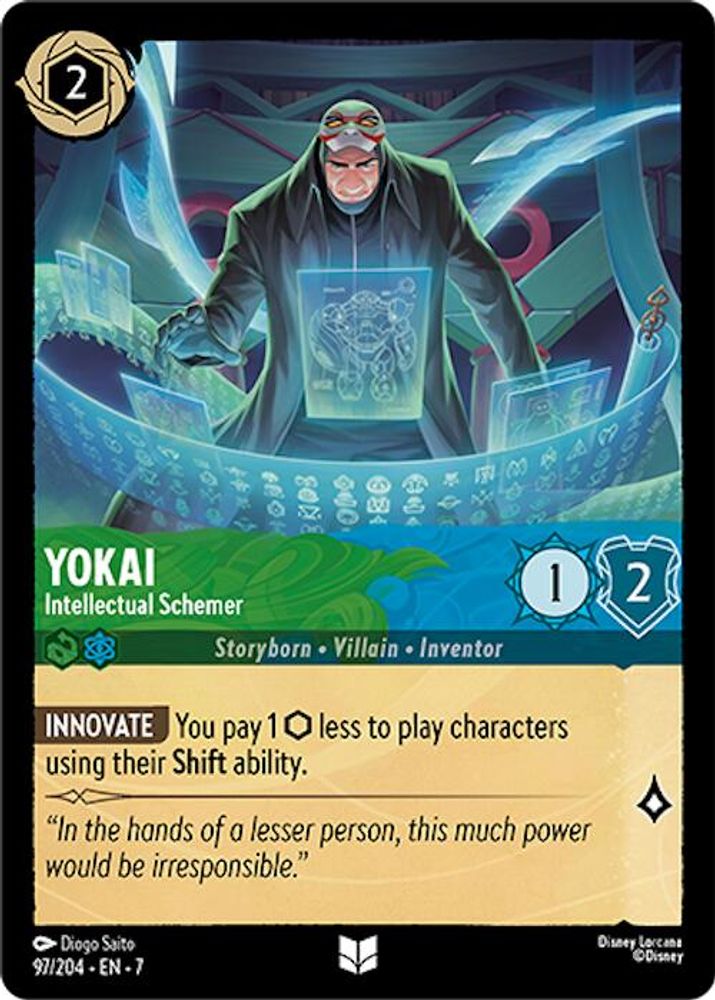 Yokai - Intellectual Schemer 97/204 Uncommon Archazia's Island Lorcana Near Mint