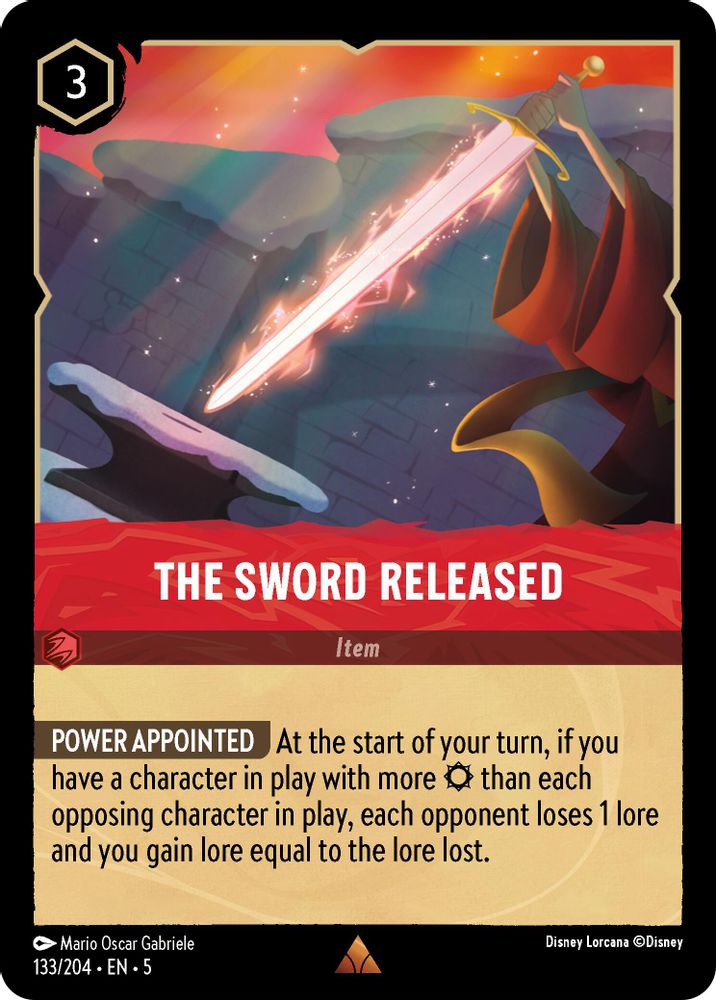 The Sword Released 133/204 Rare Shimmering Skies Lorcana Near Mint