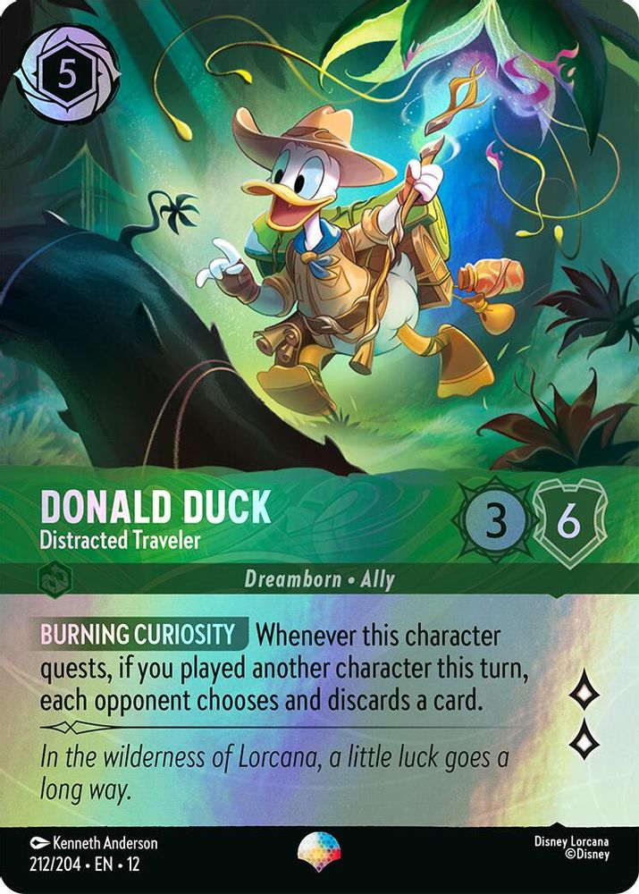 Donald Duck - Distracted Traveler (Epic) 212/204 Wilds Unknown Lorcana Holo NM
